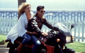 TOP GUN, Kelly McGillis, Tom Cruise, 1986, motorcycle