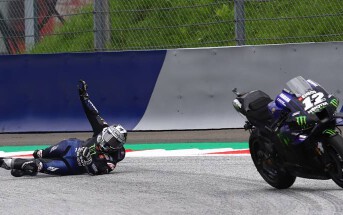 Maverick Vinales  crash, Styrian MotoGP. 23 August 2020