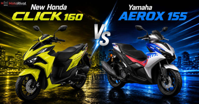 เปรียบเทียบ New Honda Click 160 VS Yamaha Aerox 155 New Honda Click 160 VS Yamaha Aerox 155